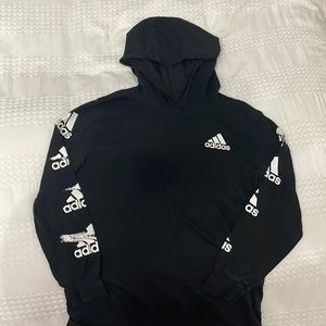 Like New Boys Adidas Long Sleeve Hoodie Tee in Size Small